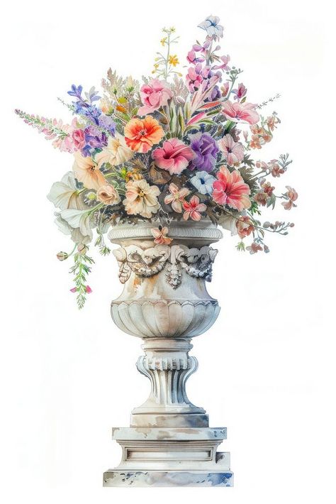 Elegant floral arrangement in vase | free image by rawpixel.com / Pinn Vases Flowers, Flowers Pot, Vase With Flowers, Vase Antique, Card Background, Vase Arrangements, Flowers Vintage, Antique Vase, Rococo Style