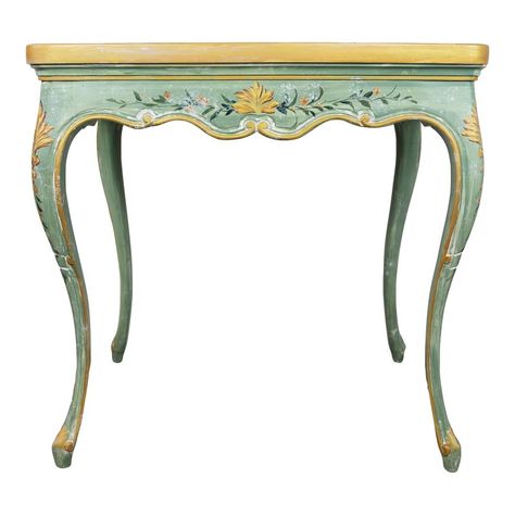 vintage English engraved and hand painted floral side table 28"  * 20.5" * 27.5" Grandmillenial Side Table, Hand Painted Square Table Tops, Painted Antique Side Table, Chinoiserie Side Table, Anyique Side Table, Hand Painted Table, She Shed, Painted Pumpkins, Vanity Bench