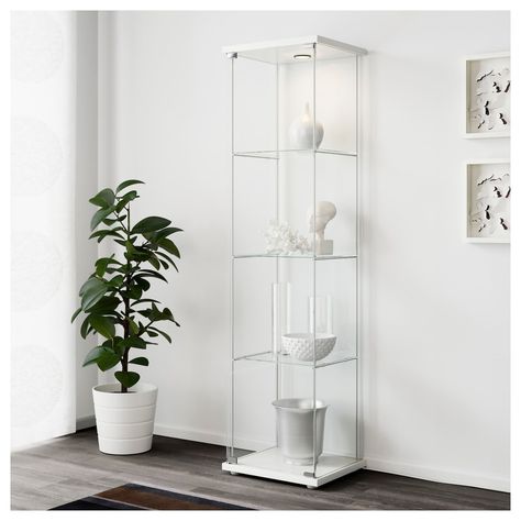 DETOLF Glass-door cabinet - white - IKEA Vitrine Ikea, Ikea Detolf, Billy Oxberg, Wall Shelf Unit, Bookcase With Glass Doors, Glass Cabinets Display, Glass Cabinet Doors, Ikea Family, School Furniture