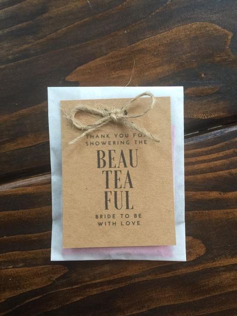 Each qty is a Set of 20 Modern Bride Tea Bag Favors for Bridal Teas and Bridal Showers Fully assembled and ready for gifting! Each tea bag favor is enveloped in a glassine pouch with a handmade tag tied with jute twine. Showers and weddings are a busy time for everyone and my fully assembled, ready Personalized Tea Bags, Tea Bag Favors, Bridal Shower Gift Bags, Rustic Bridal Shower Favors, Stash Tea, Tea Favors, Gold Wedding Favors, Bridal Shower Party Favors, Elegant Wedding Favors