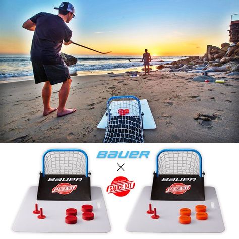 Played to 21 with 1 & 3 point scores. Also use for training & hockey trick shots. Synthetic Ice, Nhl Hockey Players, Goal Net, Hockey Boards, Hockey Pucks, Ultimate Backyard, Hockey Memes, Dude Perfect, Trick Shots