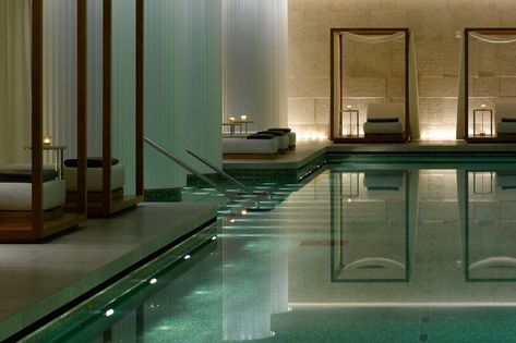 Staycationer Style: A Day At The Bulgari Spa | Travel | Luxury Spa | Spa Day Spa London, Bulgari Hotel, Bvlgari Hotel, Indoor Swimming Pool Design, Piscina Interior, Indoor Swimming Pool, Spa Interior, Spa Decor, Spa Design