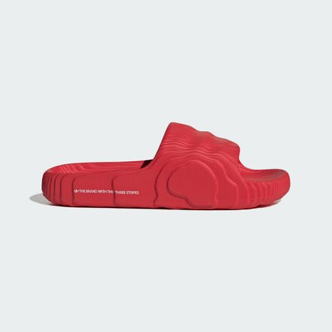 Cap Rising, Adidas Adilette 22, Adidas Slip, Red Slides, Adidas Slides, Baby Kicking, Adidas Adilette, Teenage Fashion, Shoe Inspo