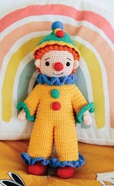 Clown Crochet Pattern, Doll Free Crochet Pattern, Crochet Toys Free Patterns, 7 Dwarfs, Doll Knitting, Crochet Toys Free, Crochet Dolls Free Patterns, Crochet Animals Free Patterns, Crochet Amigurumi Free