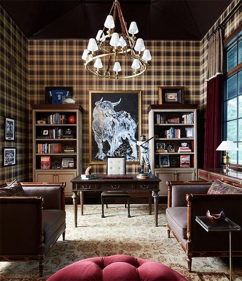 Dark Academia Rooms, Corey Damen Jenkins, Academia Room, Stunning Interior Design, Color Palette Pink, Fall Color Palette, Built In Bookcase, Traditional Interior, Interior Design Firms