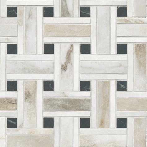 This product is a sample. Samples are a portion of the whole tile and are meant as representations of the product’s typical appearance. Due to variations in natural materials and tile production, the final product may differ. This sample is not representative of actual size and shape. | Livingston Melange, Gold and Nero Basketweave Mosaic Wall and Floor Tile Sample | Porcelain | The Tile Shop Basketweave Tile Bathroom, Basketweave Tile Floor, Basket Weave Tile, Porcelain Black, Mosaic Floor Tile, The Tile Shop, Marble Look Tile, Mosaic Flooring, Bathroom Floor Tiles