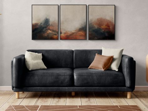 Abstract Art Three Piece, Modern Art 3 Piece, Moody Neutral, Three Piece Wall Art, Vintage Desktop Wallpapers, Paintings For Home, 3 Panel Wall Art, Family Room Colors, Sophisticated Art