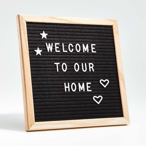 Framed Felt Letter Board + Reviews | Crate and Barrel Box Quotes, Letterboard Signs, Board Sayings, Message Board Quotes, Felt Letter Board, Mirrored Picture Frames, Plastic Letters, Word Board, Canvas Letters