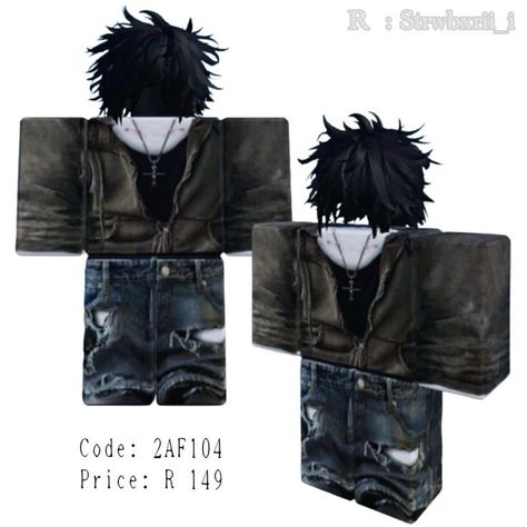 Outfit Roblox Code, Roblox Avatars Ideas, Emo Boy Outfits, R6 Outfits, Roblox Emo Outfits, Silly Clothes, Emo Roblox Avatar, Guy Fits, Boys Fits