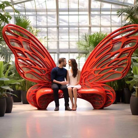 metal butterfly bench,butterfly bench,metal bench,custom metal bench,custom bench,bench sculpture,sculpture bench,butterfly bench sculpture,theme sculpture,love theme Butterfly Bench, Butterfly Stool, Butterfly Sculpture, Love Theme, Bench Ideas, Metal Butterfly, Orange Butterfly, Butterfly Theme, Z Arts