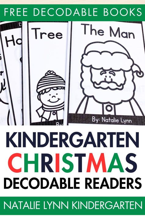 Grab 5 free Science of Reading aligned Christmas themed decodable readers for your kindergarten or first grade classroom here. These Christmas decodable books are the perfect way to practice decoding and reading words, practice phonics skills, and promote fluency and independence while reading in your kindergarten or first grade classroom. These Christmas decodable readers are also Science of Reading aligned and focus on CVC words, ending blends, and vowel teams in kindergarten or first grade. First Grade Decoding Activities, Alliteration Kindergarten Activities, December Emergent Readers Free, Christmas Cvc Words, Christmas Phonics Kindergarten, Christmas Reading Activities 1st Grade, Christmas Book Activities Kindergarten, Christmas Phonics Activities, Christmas Reading Centers