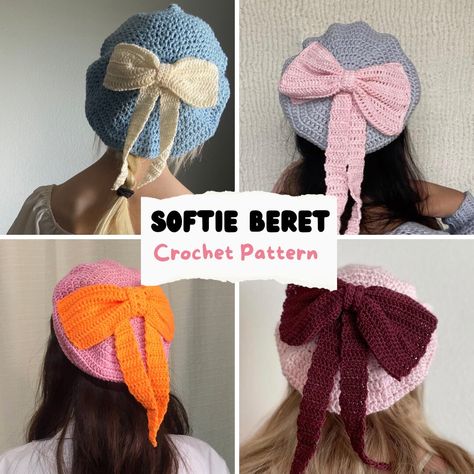 🌸💕- Crochet Beret Pattern -💕🌸 ~ 🎀 ~ Softie Beret~ 🎀 ~ 🤍Super beginner friendly pattern!!  🤍only takes 2-4 hours from start  🤍Super versatile pattern  🤍Fully tested and fellow crocheter approved pattern Easy to follow beginners approved crochet beret pattern! The  Softie Beret has been tested and is fully perfected.  For videos of me and others wearing the Softie Beret 🤍Instagram: @2sweet2besad 🤍TikTok: @2sweet2besad 🤍Depop: @2sweet2besad Beret Crochet Pattern, Beret Crochet, Crochet Beret Pattern, Beret Pattern, Crochet Stitches Guide, Crochet Beret, Crochet Design Pattern, Crochet Clothing And Accessories, Crochet Hats Free Pattern