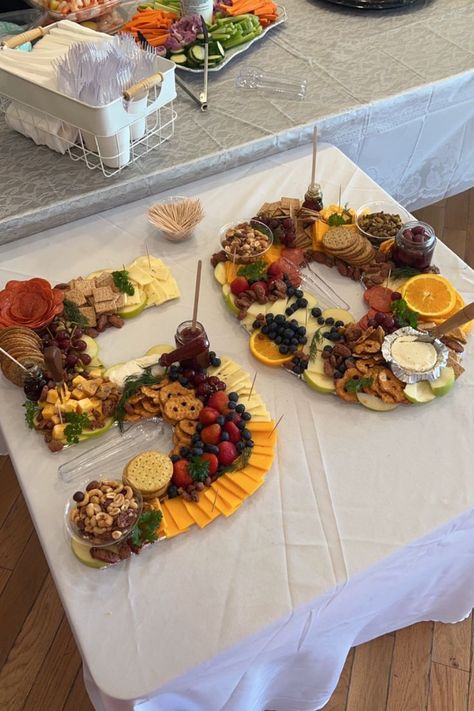 50th Party Food Ideas, 30 Anniversary Party Ideas, 65th Bday Party Ideas, Company Anniversary Party Ideas, Golden 50th Birthday Party Ideas, 50th Anniversary Party Food, 56th Birthday Ideas Party Themes, 50th Charcuterie Board, Decoration For 50th Birthday Party