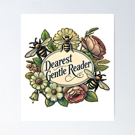 Get my art printed on awesome products. Support me at Redbubble #RBandME: https://www.redbubble.com/i/poster/Dearest-Gentle-Reader-Lady-Whistledown-Bridgerton-Netflix-Fan-Art-by-Unitepeople/162206414.LVTDI?asc=u Bridgerton Art, Fan Art Poster, Lady Whistledown, Bakery Ideas, Art Poster Design, Vintage Flowers, Art Poster, Painting Ideas, Art Boards