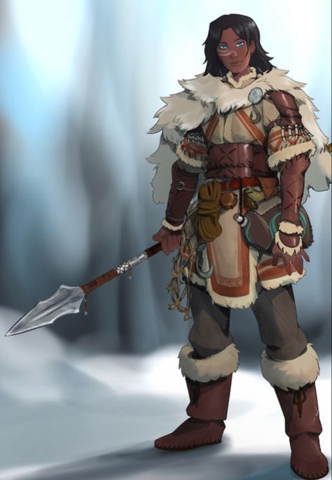 Inuit Character Art, Nordic Outfit, Demon Spells, Warrior Concept Art, Fantasy Stuff, Rpg Characters, Oc Inspo, Avatar The Last Airbender Art, Fantasy Races