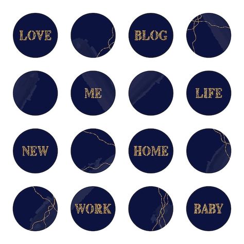 Dark Blue Instagram Highlight Covers, Instagram Icons Aesthetic, Aesthetic Azul, Ig Icons Highlights Aesthetic, Medium Highlights, Glitter Text, Glitter Icons, Blue Highlights, Insta Ideas