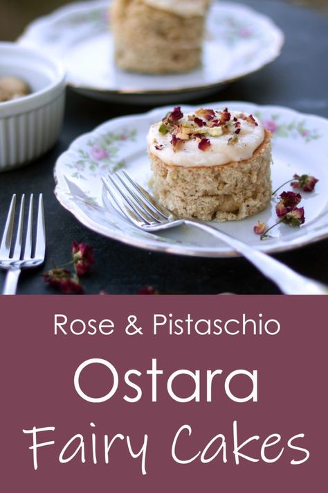 Ostara Fairy Cakes with Pistachios & Rose Buttercream - Moody Moons Ostara Dinner Ideas, Ostara Bread Recipes, Ostara Fairy Cakes, Ostara Recipes Baking, Ostara Drinks, Pagan Desserts, Ostara Traditions Recipes For, Ostara With Kids, Ostara Baking