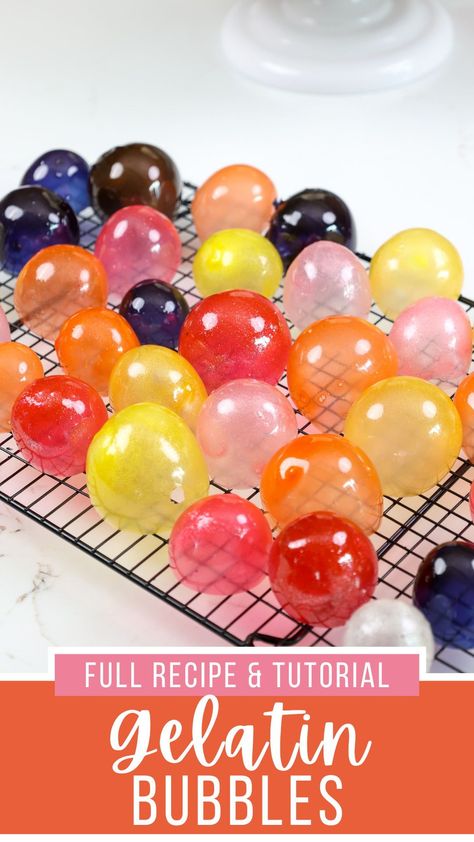 Gelatin Balloons, Bubbles Recipe, How To Make Gelatin, Gelatin Bubbles, Jello Mold Recipes, Bubble Cake, Bubble Recipe, How To Make Bubbles, Gelatin Recipes