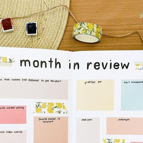 Bullet Journal Review, Art Bullet Journal, Month In Review, Bullet Journal Month, Bullet Journal Setup, Monthly Favorites, Plan With Me, Journal Inspo, Bullet Journal Spread