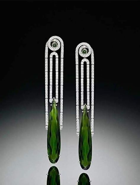 Contemporary Fine Jewelry, Jewellery Design Sketches, Jewelry Illustration, Tourmaline Earrings, Jewellery Sketches, Tourmaline Pendant, Real Jewelry, Jewelry Picture, Earrings Simple