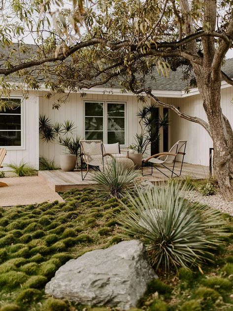 How People Are Really Using Their Front Yards in 2024 Front Yard Lounge Area, Front Courtyard, Front Yard Design, Front Yards, Front Landscaping, Front Patio, Desert Homes, Backyard Inspo, Yard Design