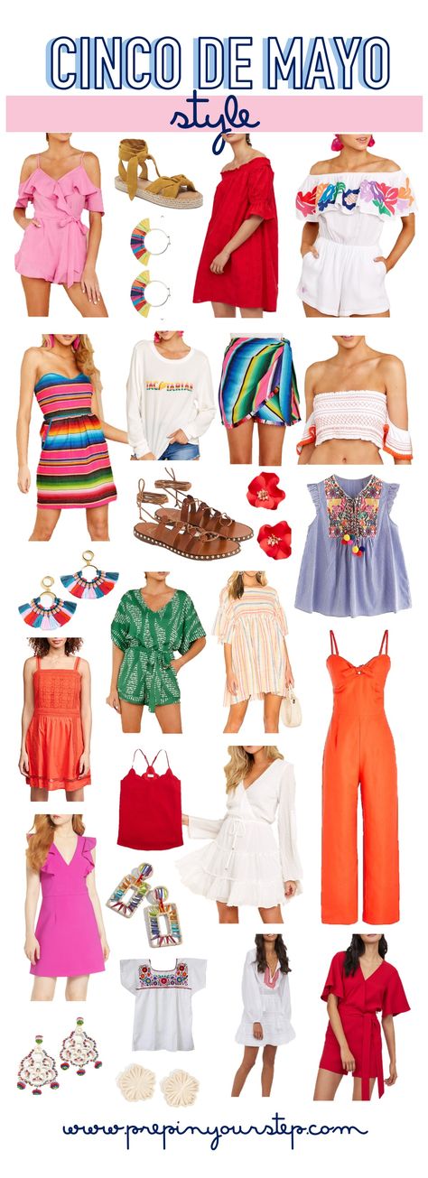 Prep In Your Step: Cinco de Mayo Style. Fiesta outfit style fashion Outfit For Fiesta Theme Party, Cinco De Mayo Work Outfit Ideas, Final Fiesta Bachelorette Outfit Ideas, Cinco De Mayo Dresses For Women, Cinco De Mayo Outfit Women Casual, Womens Mexican Fiesta Outfit Ideas, Cinco De Mayo Party Outfit Women, 5 De Mayo Outfit Ideas For Women, Final Fiesta Outfit Ideas