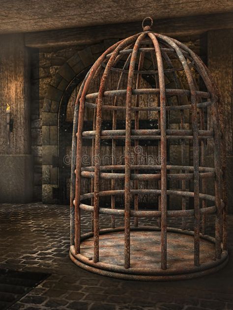 Cage Aesthetic Dark, Cage Reference, Cage Aesthetic, Cage Illustration, Rusty Cage, Dungeon Aesthetic, Flip Books Art, Cage Art, Dungeon Room