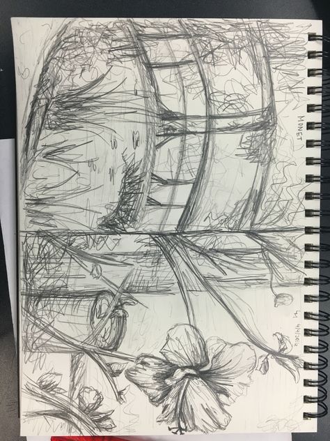 Left: My try at Monet's bridge sketch  Right: A sketch in Monet's style Monet Sketches, Drawing Board, Art Sketches, Male Sketch, Humanoid Sketch, Drawings, Art