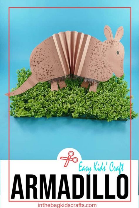 Diy Jungle Animals Decorations, Armadillo Craft Preschool, Desert Animal Crafts, Desert Animals Crafts, Armadillo Craft, Rainforest Worksheets, Kangaroo Craft, Armadillo Art, Zebra Craft