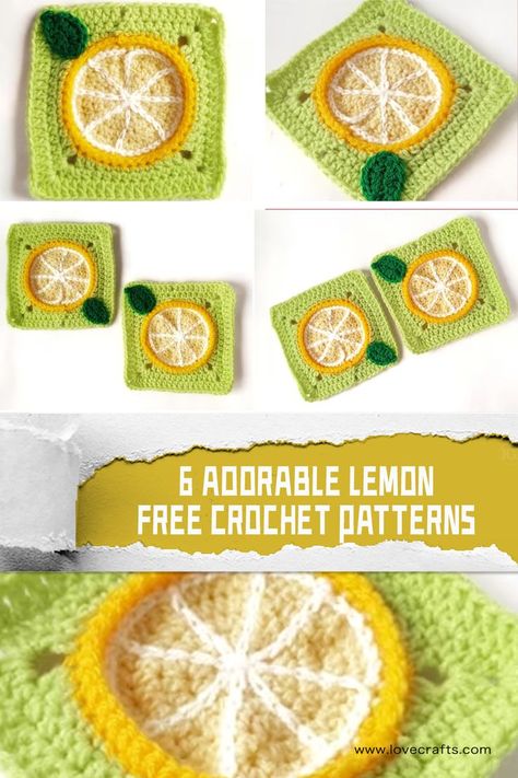 #freecrochetpatterns #crochetlemon Lemons are not only a delicious fruit, but they also make for adorable crochet projects! Here are six Adorable FREE Lemon Crochet Patterns to add some zest to your crafting Lemon Crochet, Crochet Lemon, Crochet Patterns Free, Granny Square Crochet Patterns Free, Crochet Case, Crochet Fruit, Lemon Patterns, Adorable Crochet, Crochet Patterns Free Blanket