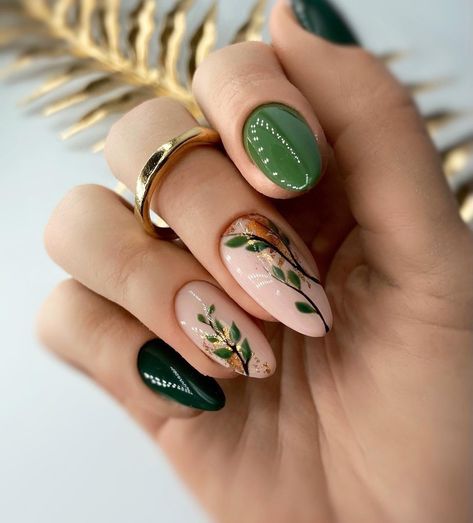 Boho Nails, Golden Nails, Maroon Nails, Tree Nails, Nail Designs Valentines, Spring Nail Art, Nails 2024, Spring Nail, Autumn Nails