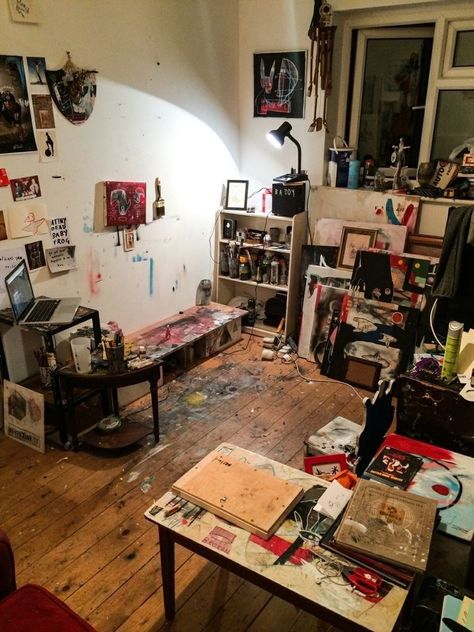 Art Studio Space, Art Studio Room, Art Studio At Home, Dekorasi Kamar Tidur, Messy Room, Artist Aesthetic, Studio Room, Dream Apartment, House Room