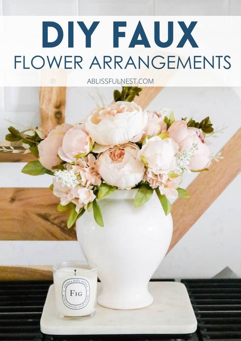 Diy Faux Flower Arrangements, Faux Flower Arrangements Diy, Faux Flower Arrangements, Foam Blocks, Floral Tape, Flower Arrangements Diy, Homemade Bath Products, Beautiful Flower Arrangements, Floral Foam