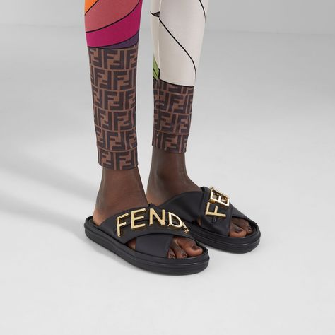 Fendi Slippers, Footwear For Women, Leather Biker Boots, Pink High Heels, Black Houndstooth, Leather High Tops, Leather High Heels, Pink Heels, Biker Boots