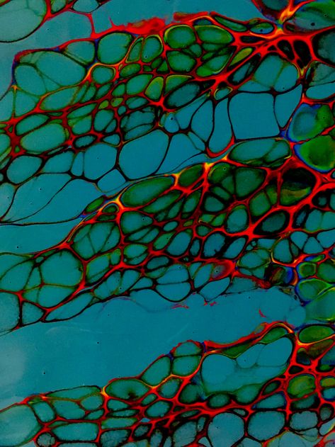 Green Blue And Red Aesthetic, Contrast Art Ideas, Non Representational Art, Mind Art, Bio Art, Under Water, Pouring Art, Color Inspo, Science Art