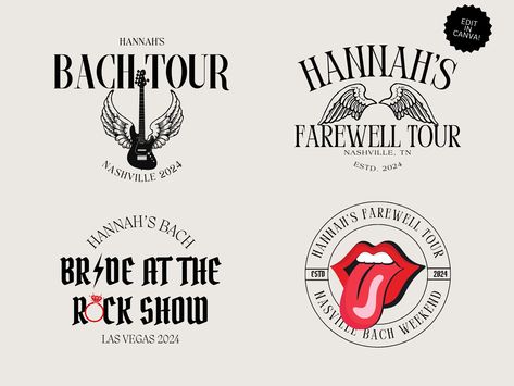 Bach Tour Theme, Rock Bachelorette Party, Bride Merchandise, Rock N Roll Bachelorette Party, Bachelorette Branding, Rock N Roll Bachelorette, Rock And Roll Bachelorette Party, Unique Bachelorette Party Ideas, Bachelorette Logo