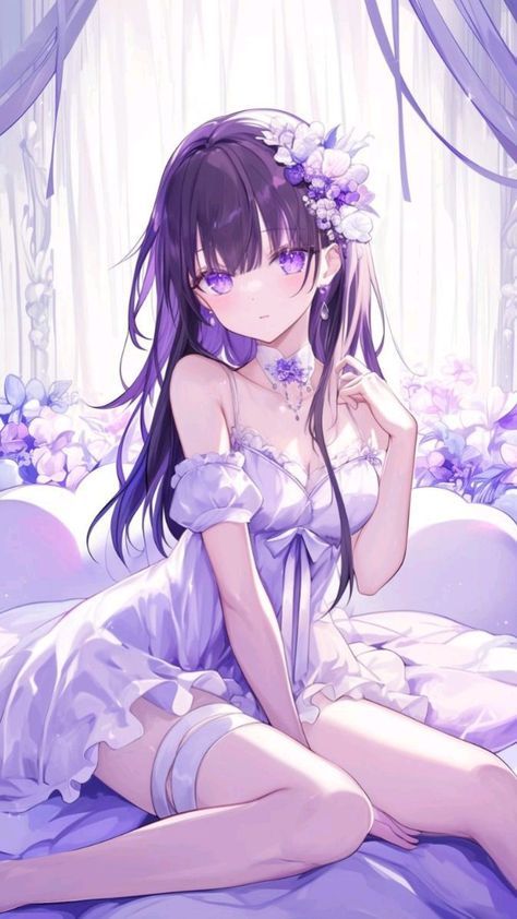 Anime Girlies Cute Wallpaper, Cute Anime Girlies Pfp, Anime Girlies Wallpaper, Anime Girlies Pfp, Anime Pfp Girly, Aesthetic Lover, 2014 Anime, Anime Purple Hair, Good Anime Series