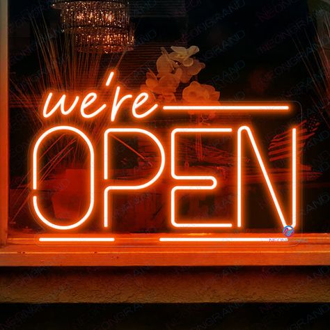 Are you running a business? Getting an eye-catching Neon Open Sign is the key to attracting more customers and making everyone pay attention to your shop. We're Open Sign, Led Open Sign, Sign For Door, Open Business, Neon Open Sign, Neon Light Art, Open Sign, Neon Sign Shop, Custom Neon Lights