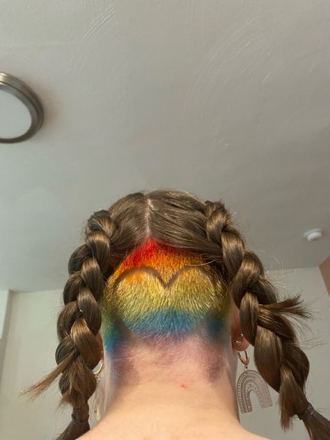 Rainbow undercut with a heart Undercut Hairstyles, Undercut, Hair Wrap, Hair Inspiration, Hair Cuts, Hair Styles, Hair, Beauty