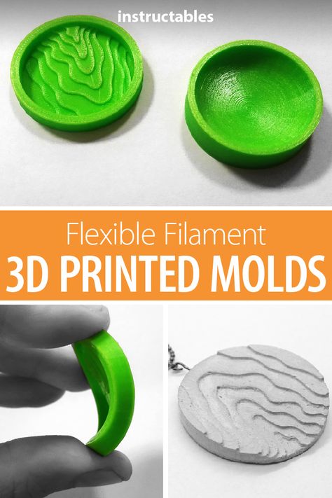 Easily make 3D printed molds using flexible filament.  #Instructables #casting #3Dprint #jewelry Flexible 3d Printing Ideas, Practical 3d Printing Ideas, 3d Printed Tools, 3d Printed Stuff, Cool 3d Prints, 3d Printer Art, 3d Tiskárna, 3d Printer Pen, Useful 3d Prints