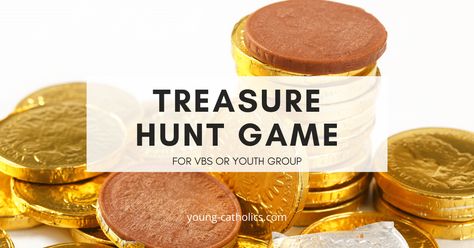 Treasure Hunt is a really easy activity to do either indoors or outdoors. And your older VBS or youth ministry students will enjoy it as much as the younger ones. Treasure Hunt Vbs, Vbs Games, Vbs Snacks, Camp Vbs, Youth Ministry Games, Treasure Hunt Games, Christian Camp, Games For Fun, Vbs 2024