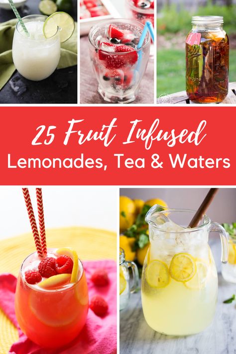 25 Best Lemonade and Infused Water Recipes—How to Make Infused Water Basil Infused Water, Healthy Water Recipes, Turmeric Lemonade, Infused Lemonade, Infused Waters, Healthy Soda, Summer Bbq Recipes, Best Lemonade, Fresh Squeezed Lemonade