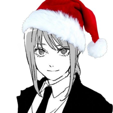 Chainsaw man denji power makima aki Christmas hat xmas hat meme anime manga animanga icon pfp aesthetic weeb otaku Christmas Manga Pfp, Makima Christmas, Pfp Chainsawman, Christmas Icons Anime, Chainsaw Man Christmas, Makima Manga Icon, Manga Christmas, Makima Pfp, Chainsawman Icon