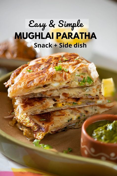 Mughlai Paratha recipe Paratha Photography, Mughlai Recipes, Heathly Breakfast, Bengali Foods, Mughlai Paratha, Indian Lunch Recipes, Indian Sides, Bangladeshi Recipes, Bengali Recipe