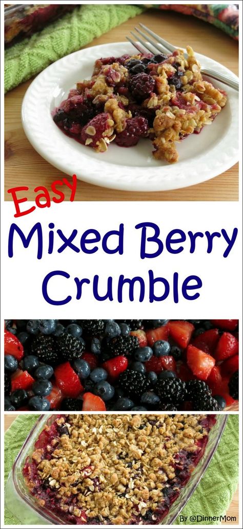 Mixed Berries with an Oatmeal Crumble Topping - this is such an easy recipe and is lovely with ice cream too!! #SundaySupper Tounge Recipes, Moscato Recipes, Triple Berry Crisp, Cheerwine Recipes, Mixed Berry Crumble, Popcicles Recipes, Berry Crumble Recipe, Apple And Berry Crumble, Mixed Berry Crisp