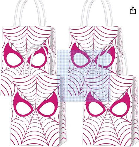 16 Pcs Spider Party Supplies Spider Girl Party Treat Bags with Handles, Pink Spider Treat Bags for Girl Birthday Party Supplies Spider Treats, Spider Party, Spiderman Birthday Party Decorations, Spider Cake, Pink Spider, Girls Birthday Party Decorations, Spiderman Birthday Party, Spiderman Party, Spider Girl