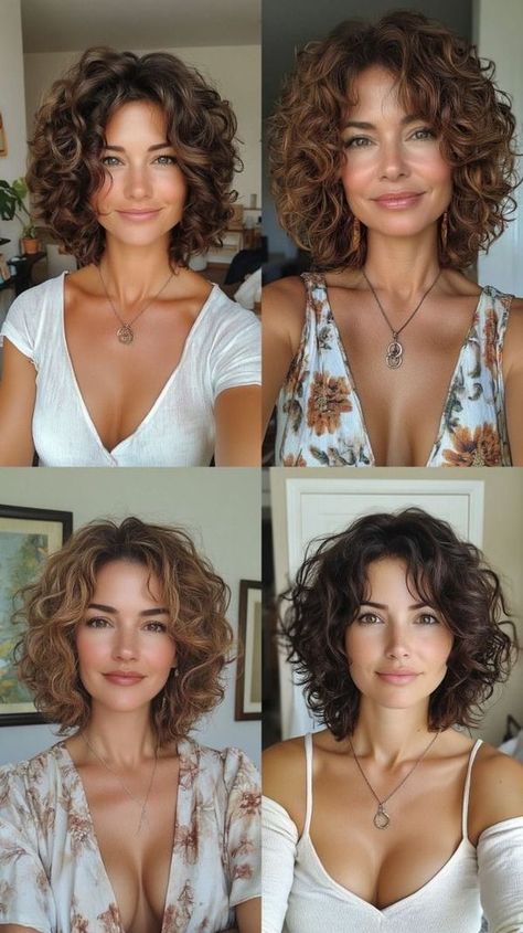 Trendy Haircuts Women ✂️ | I want your opinion on the best hair color 🥰🤗💋 | Facebook Curly Balayage Hair, Short Haircut Ideas, The Best Hair Color, Haircuts Women, Hair Styels, Best Hair Color, Short Curly Hairstyles, Long To Short Hair, Best Short Haircuts