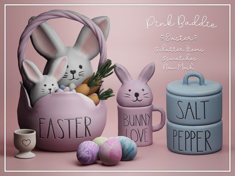 🐰🥚 Easter Clutter 🥚🐰 Ts4 Bunny Cc, Sims 4 Cc Easter Decor, Sims 4 Cc Easter, Sims 4 Cc Spring Decor, Sims 4 Easter, Sims 4 Cc Cottagecore Clutter, Sims 4 Cc Clutter Kawaii, Sims 4 Clutter Cc, Realistic Sims