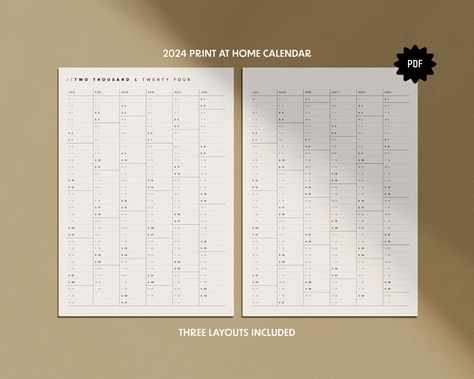 A4 Print-At-Home Calendar | Multi-Page Wall Planner | Printable PDF | Year At A Glance | Minimalist | A4 | US Letter | Instant Download by MaylemMade on Etsy Year At A Glance Calendar, 11 January, At A Glance Calendar, Year At A Glance, Wall Planner, Wall Calendars, Minimal Prints, December 2024, Dating Again