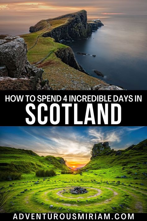 Discover how to spend unforgettable 4 days in Scotland with my detailed Scotland itinerary. Perfect for first-timers, this guide covers all you need to know about exploring Scotland in 4 days, from Edinburgh's historic streets to the majestic Scottish Highlands. #ScotlandItinerary #4DaysInScotland #TravelScotland 3 Day Scotland Itinerary, 4 Day Scotland Itinerary, 3 Days In Scotland Itinerary, 4 Days In Scotland, 5 Days In Scotland, Ireland And Scotland In 10 Days, 3 Days In Scotland, Scotland Must See Places, Scotland In March